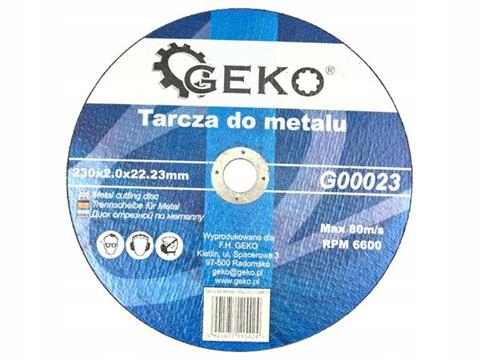 

Tarcza Do Metalu 230X2.0MM Profesjonalna Geko