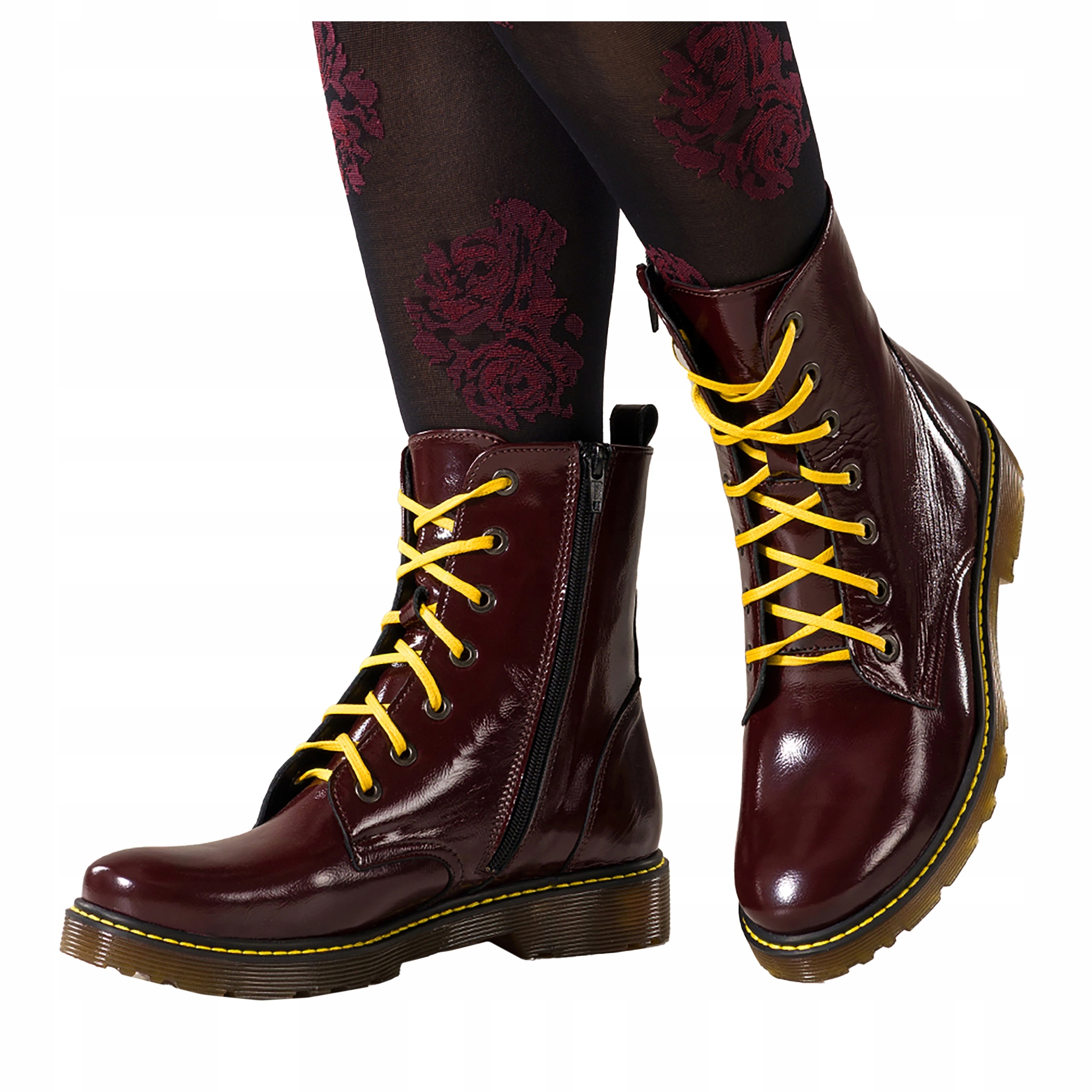 dámské kotníkové boty Kožené Bordové Stylové Kanady Silná podrážka Na podzim vel. 37