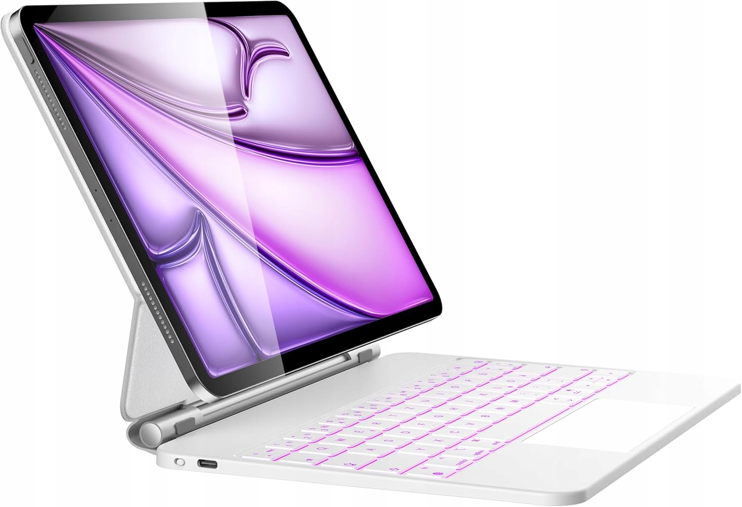 Klávesnica pre iPad Air 13 iPad Pro 12,9 s puzdrom Qwertz biela s podsvietením