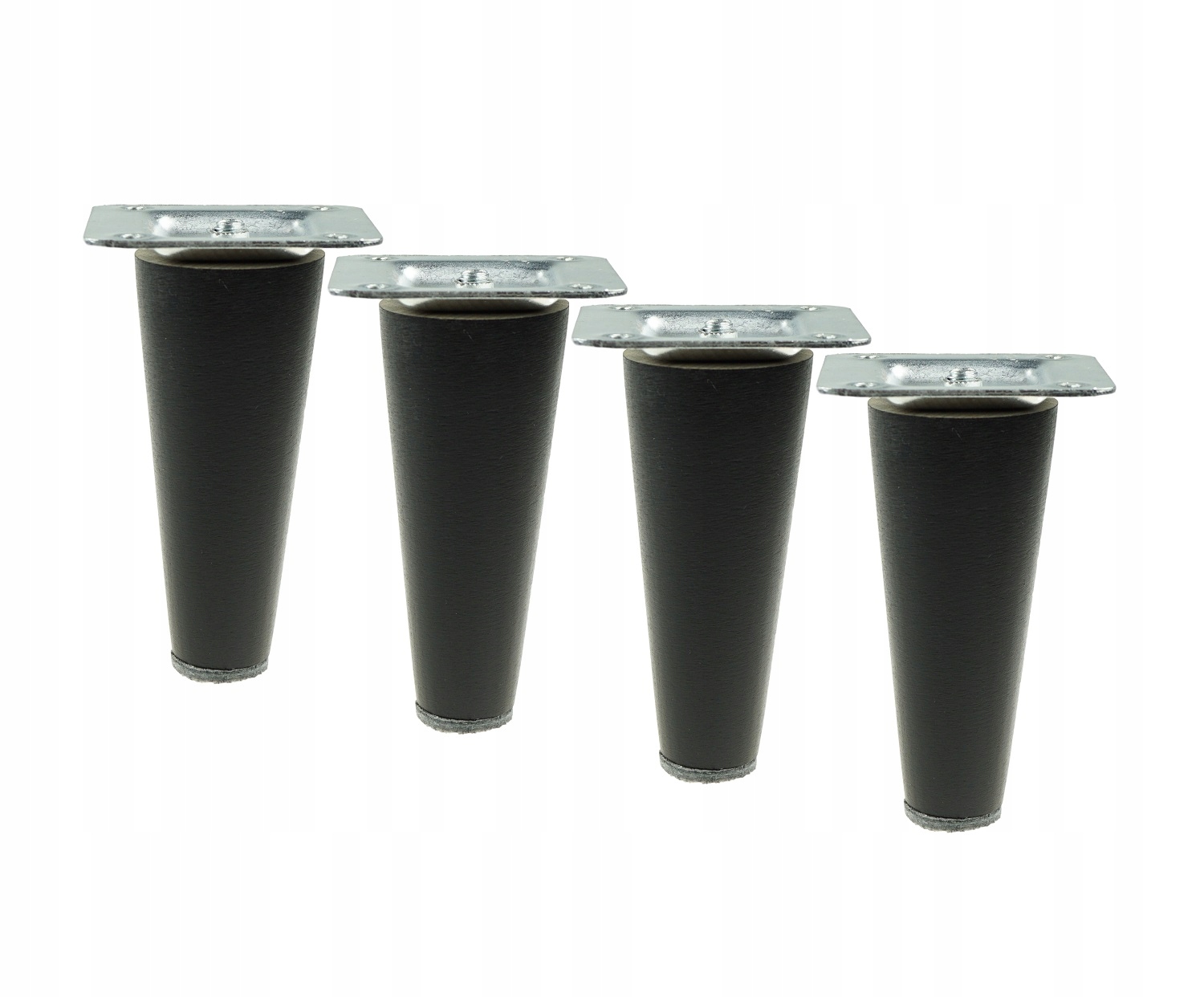 

4x Nóżki czarne drewniane do mebli buk stożek 10cm