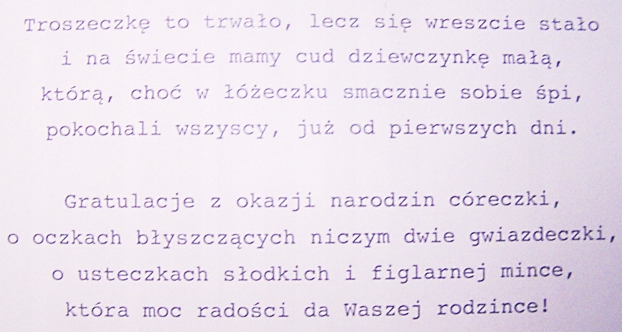 Kartka Gratulacje z Okazji Narodzin Córeczki wz 9 EAN (GTIN) 5906664003546