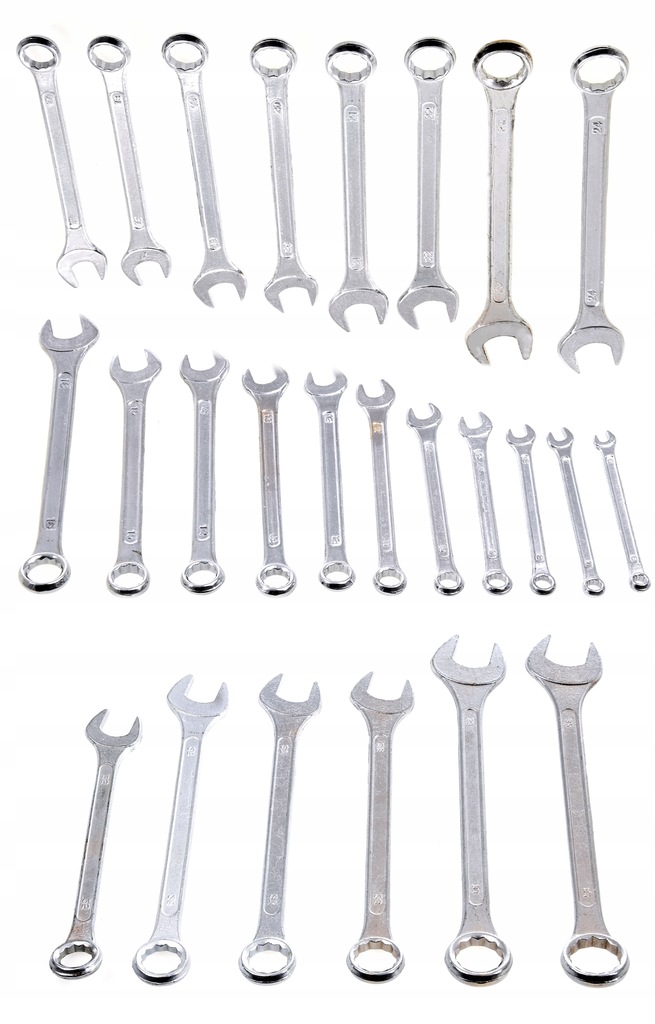 KLUCZE PŁASKIE PŁASKO OCZKOWE ZESTAW 6-32 MM 25 el