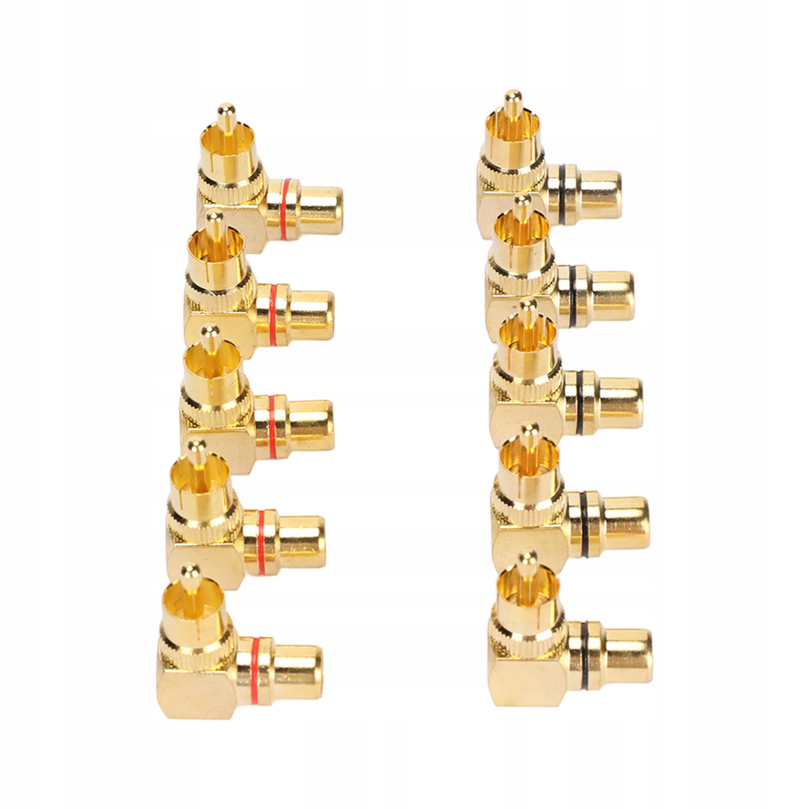 10 SZT. PRZEJŚCIÓWKA ADAPTER KĄTOWY WTYK GNIAZDO RCA METAL