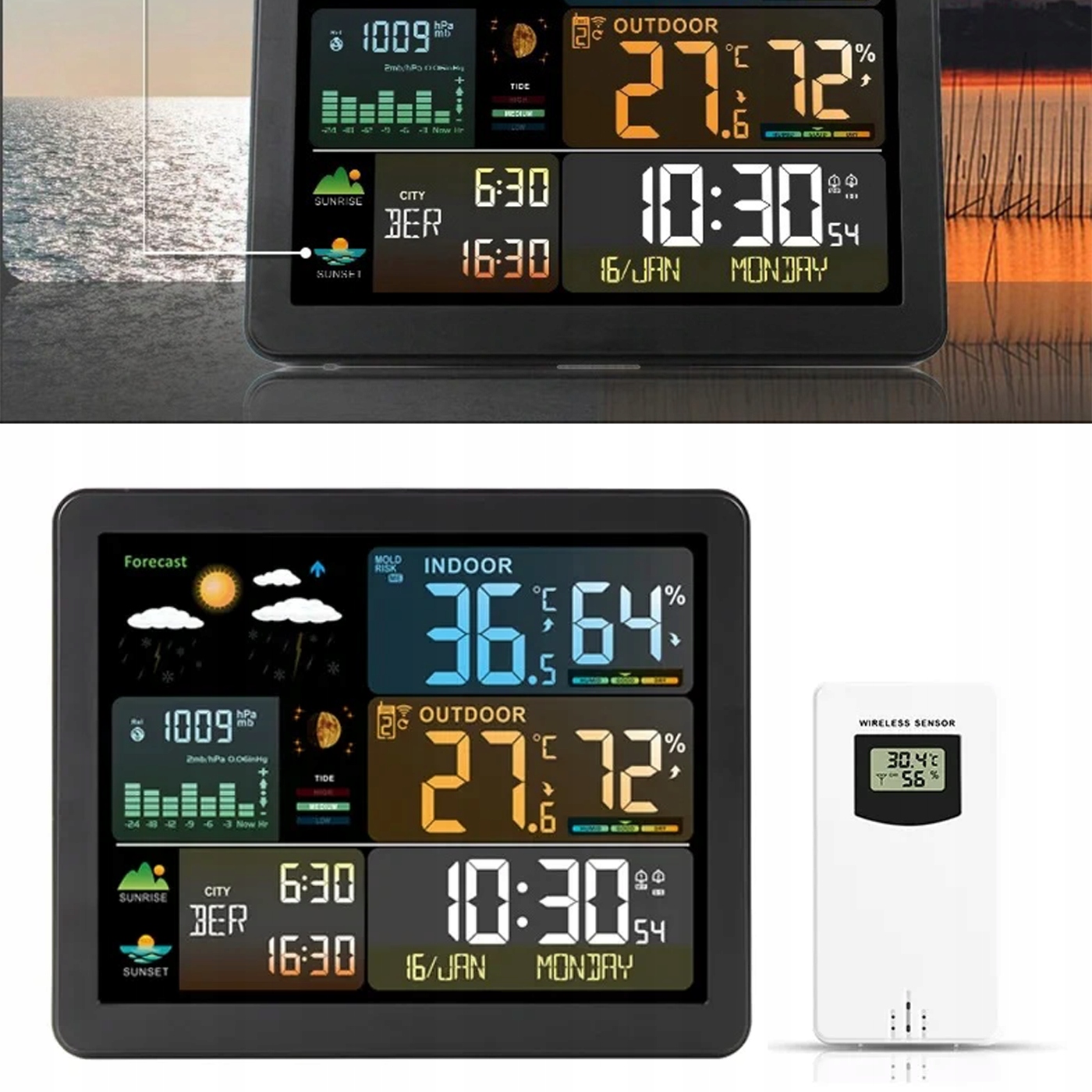Digitálna bezdrôtová meteorologická stanica Temp Vlhkosť LCD Domáca