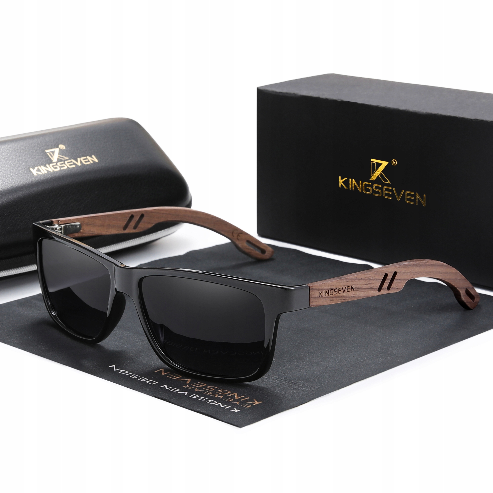 

Okulary przeciwsłoneczne Kingseven UV400 Drewniane