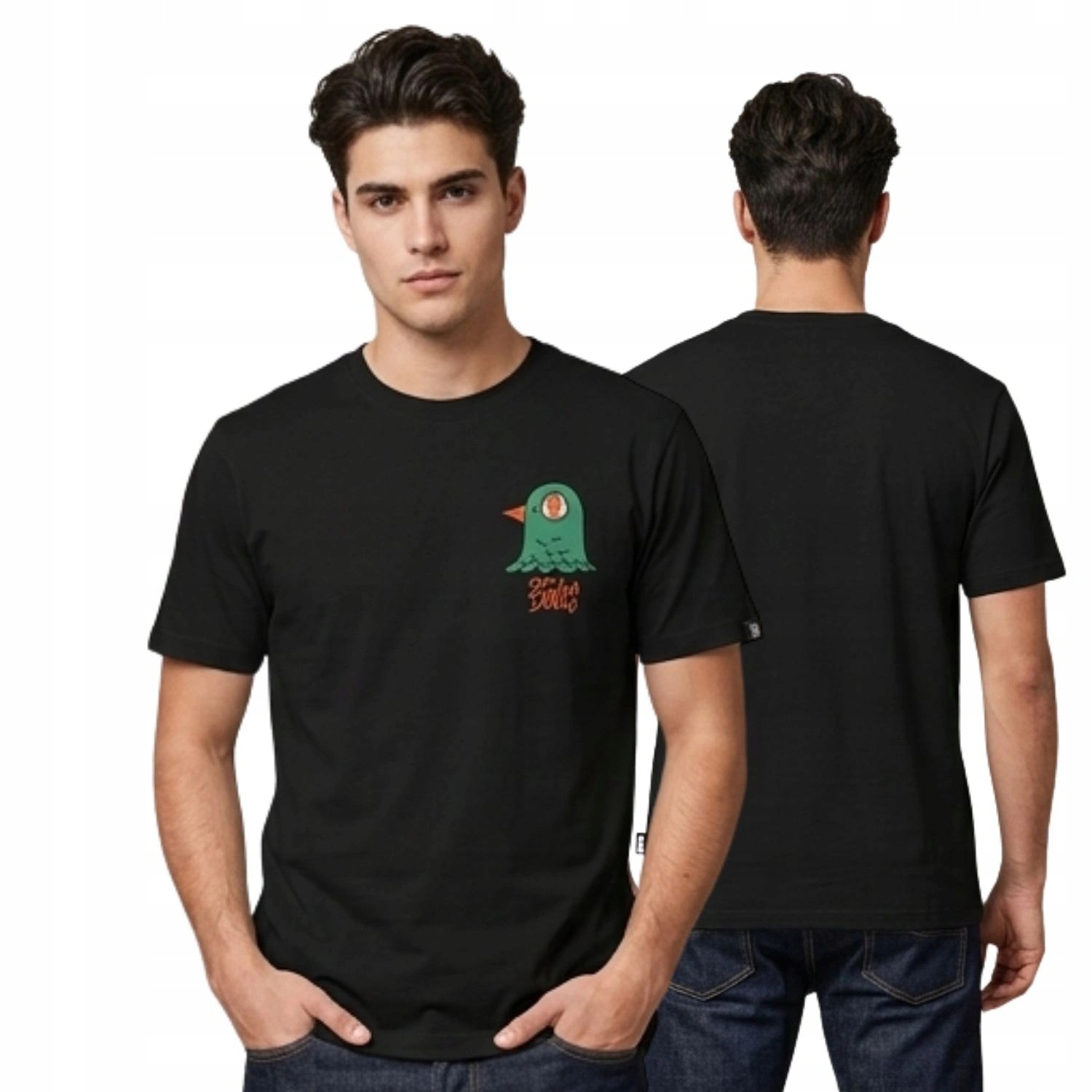 Tričko pánské bavlněné The Dudes Bird Head T-Shirt černé s potiskem vel. L