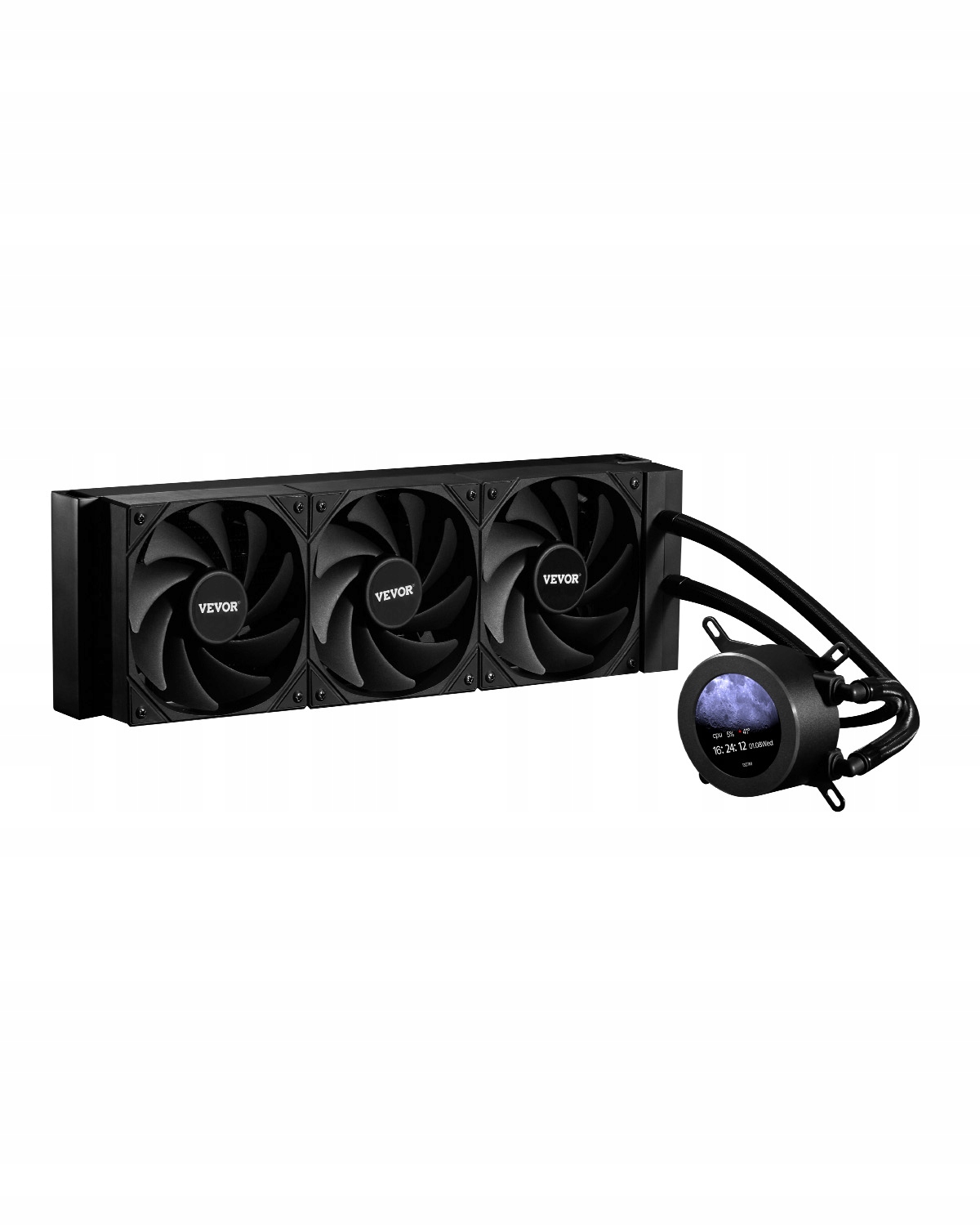 Profesionálny Vodný Chladič Procesora Vevor Aio 3X120 MM LCD Pwm Intel Amd