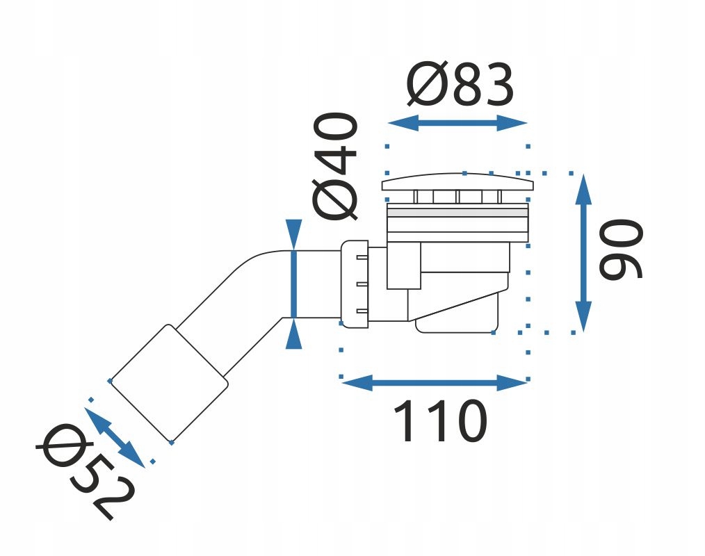 Syfon brodzikowy REA chrom Rodzaj brodzikowy