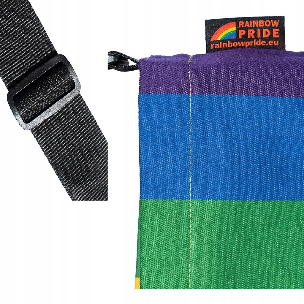 Torba Rainbow Pride bawełna tęcza Model Rainbow Pride Torba LGBTQ'a z regulowanym paskiem