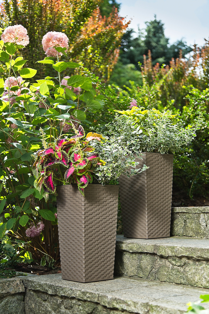 LAMELA Doniczka FINEZJA 19h37 BIAŁY RATTAN Średnica 19 cm