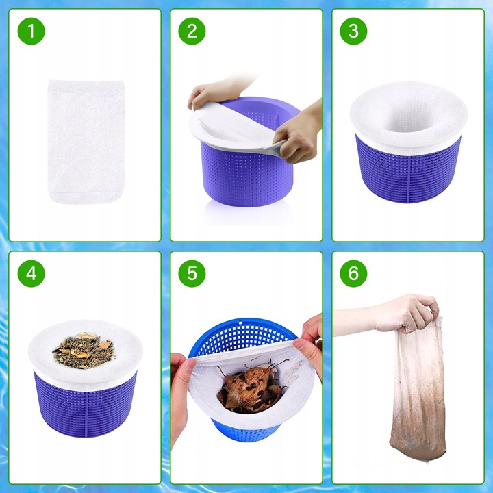 SIATKA FILTRA BASENOWEGO SKARPETKI DO SKIMMERA BASENOWEGO 10szt premium Kod producenta 3152SP3152