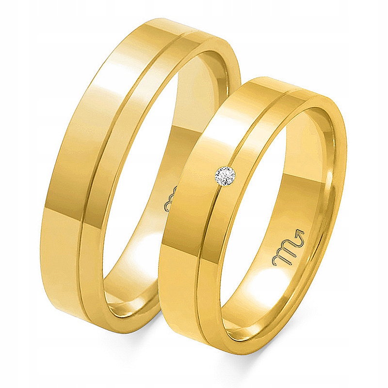 

Obrączki ze złota ślub dla pary 14K 585 r 8 9 10