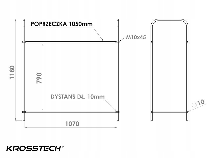 STOJAK WIESZAK PÓŁKA NA OPONY KOŁA MAX PION8 OCYNK Marka KROSSTECH