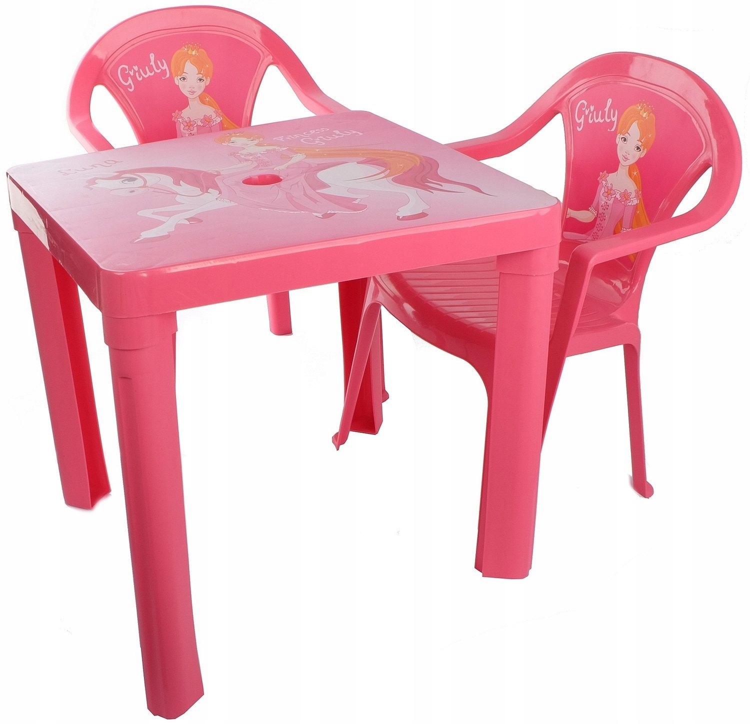 ZESTAW STOLIK i 2 KRZESŁA MEBELKI DLA DZIECI RÓŻ Marka inna