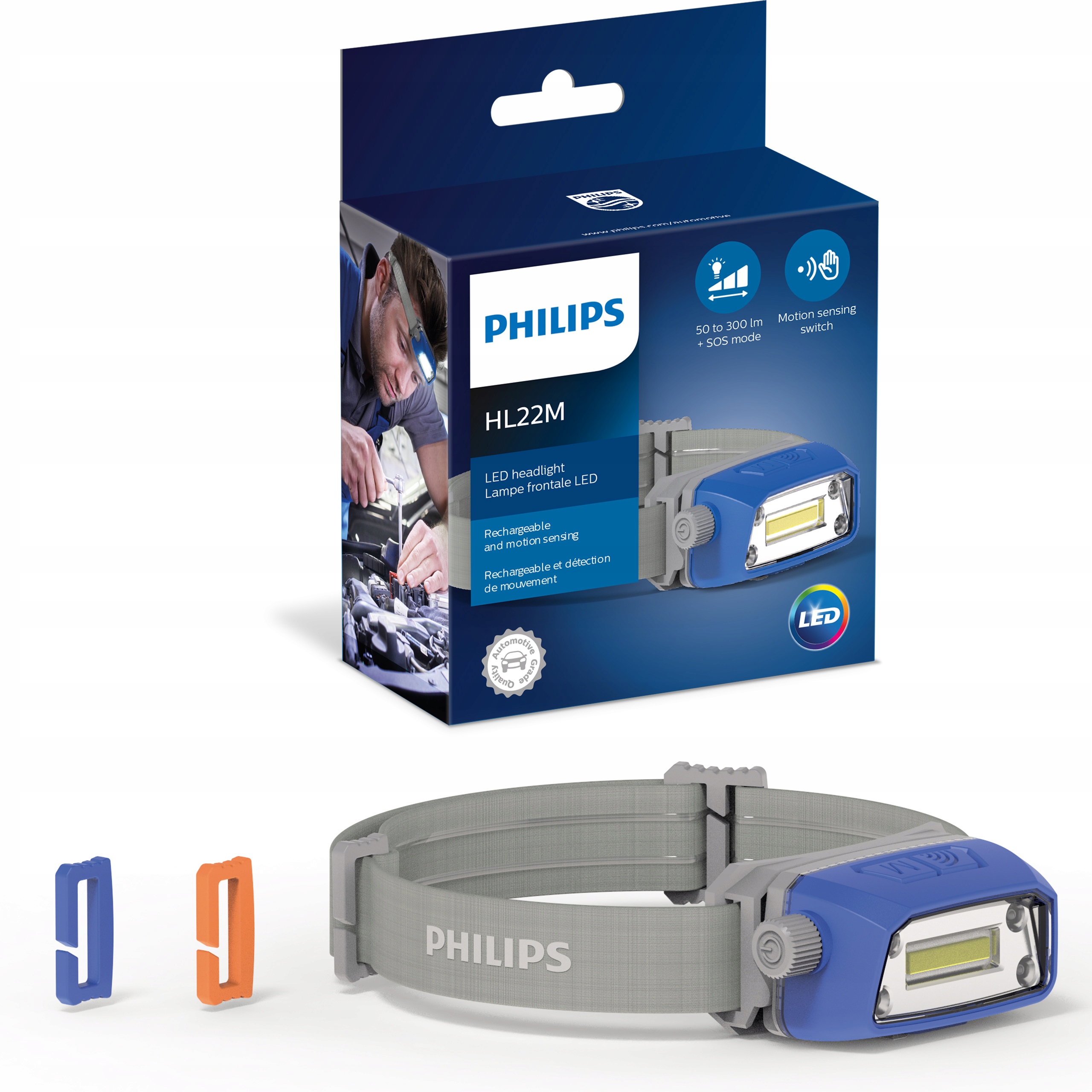 Philips HL22M Akumulátorová čelová baterka so snímačom pohybu
