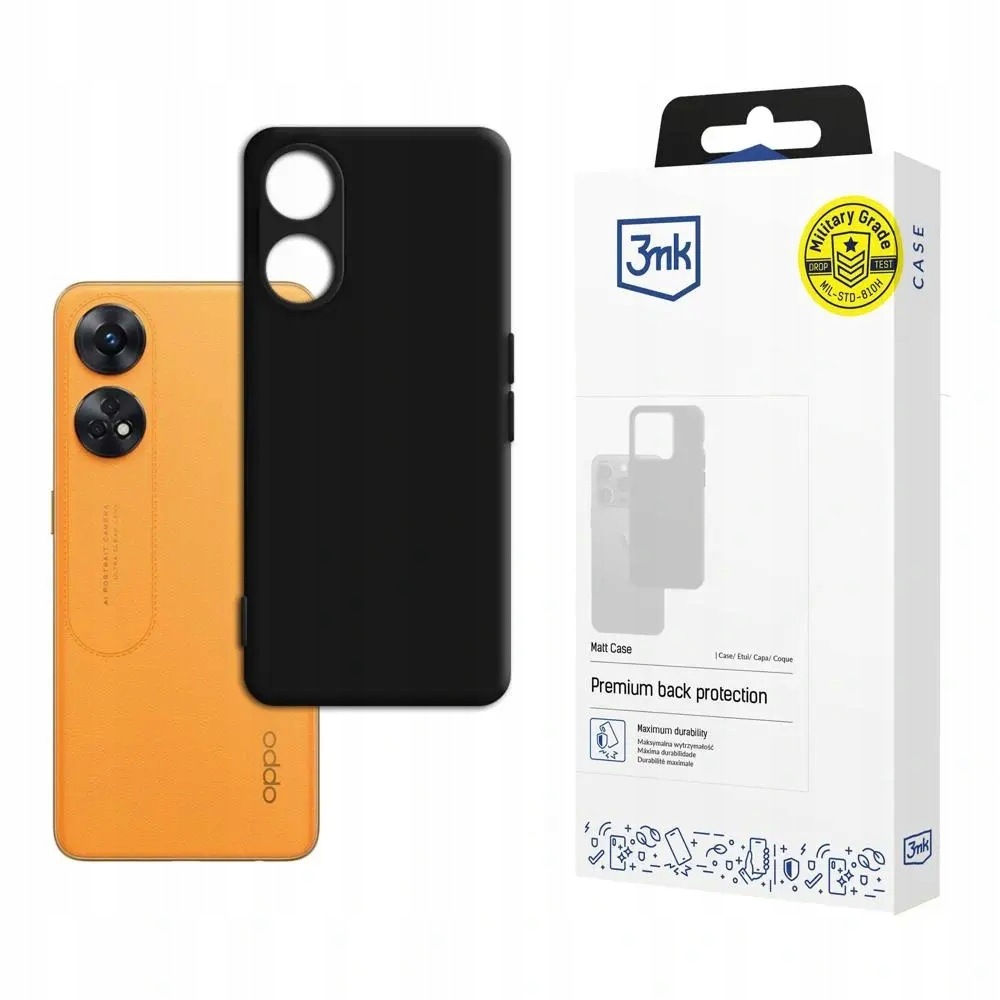 Etui 3mk Matt Case na Oppo Reno 8T 4G czarne matowe 3mk Protection