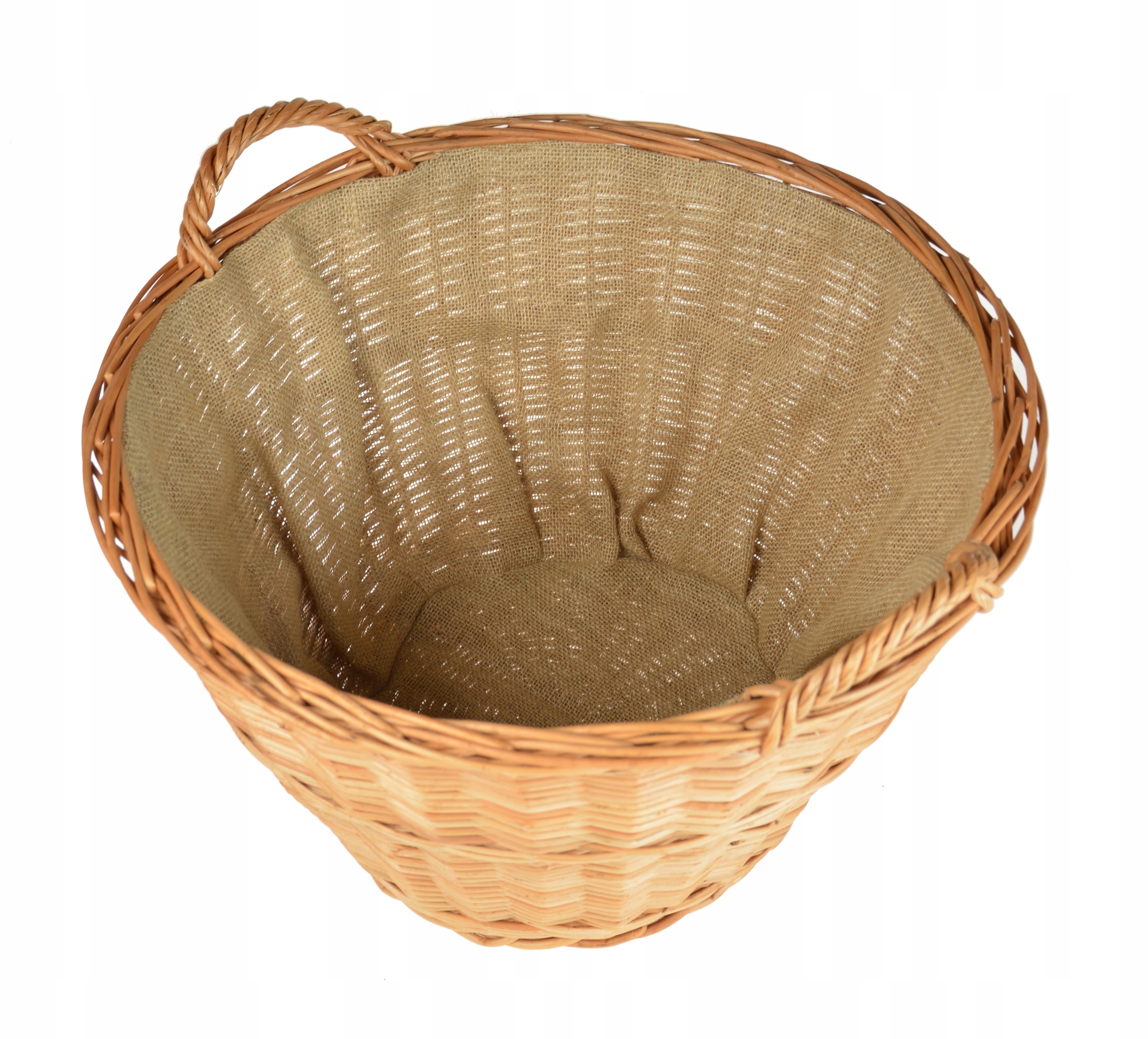 Wiklinowy KOSZ NA DREWNO GOSPODARSKI JUTA 50 cm Wysokość produktu 38 cm