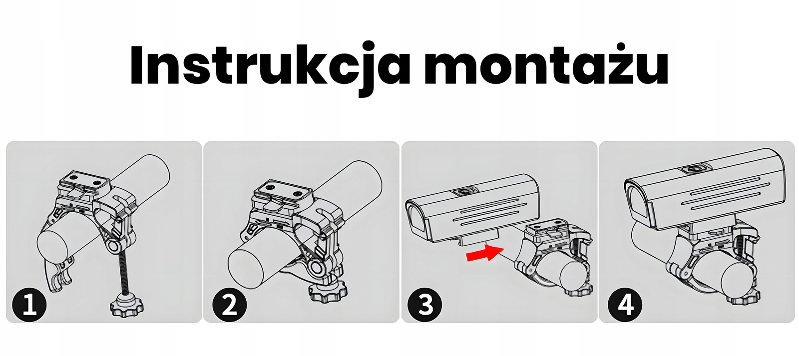 LAMPKA ROWEROWA PRZÓD LED MOCNA AKUMULATOROWA NA KIEROWNICE ROWEROWA LED Stan opakowania oryginalne