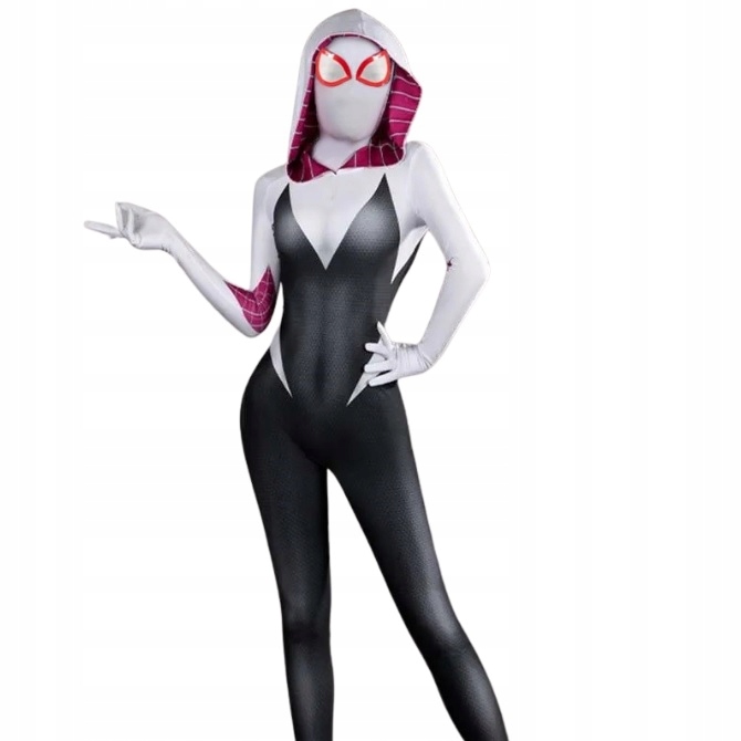 STRÓJ PRZEBRANIE KOBIETA PAJĄK GWEN SPIDER COSPLAY NA BAL 158 164 S M (z me Płeć kobieta