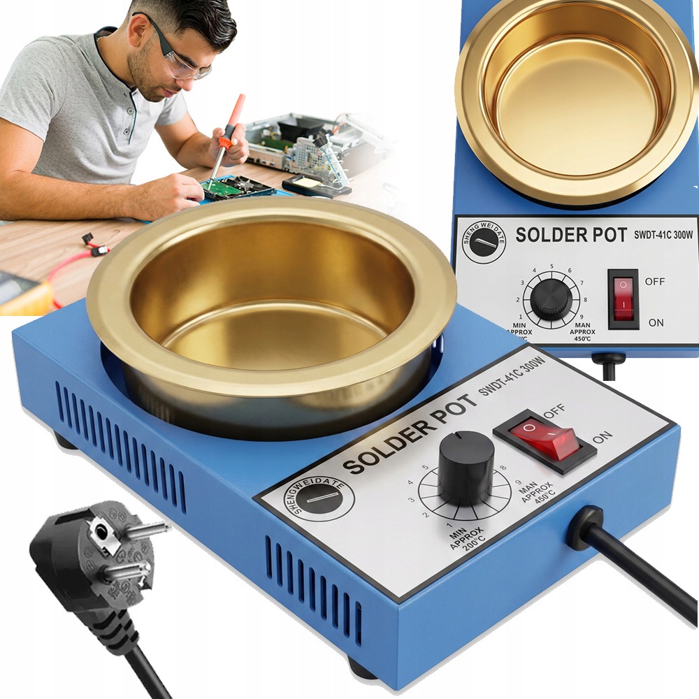 SWDT-41C Pájecí Kelímek Pro Pocínování Bělení Vodičů 300W 100mm