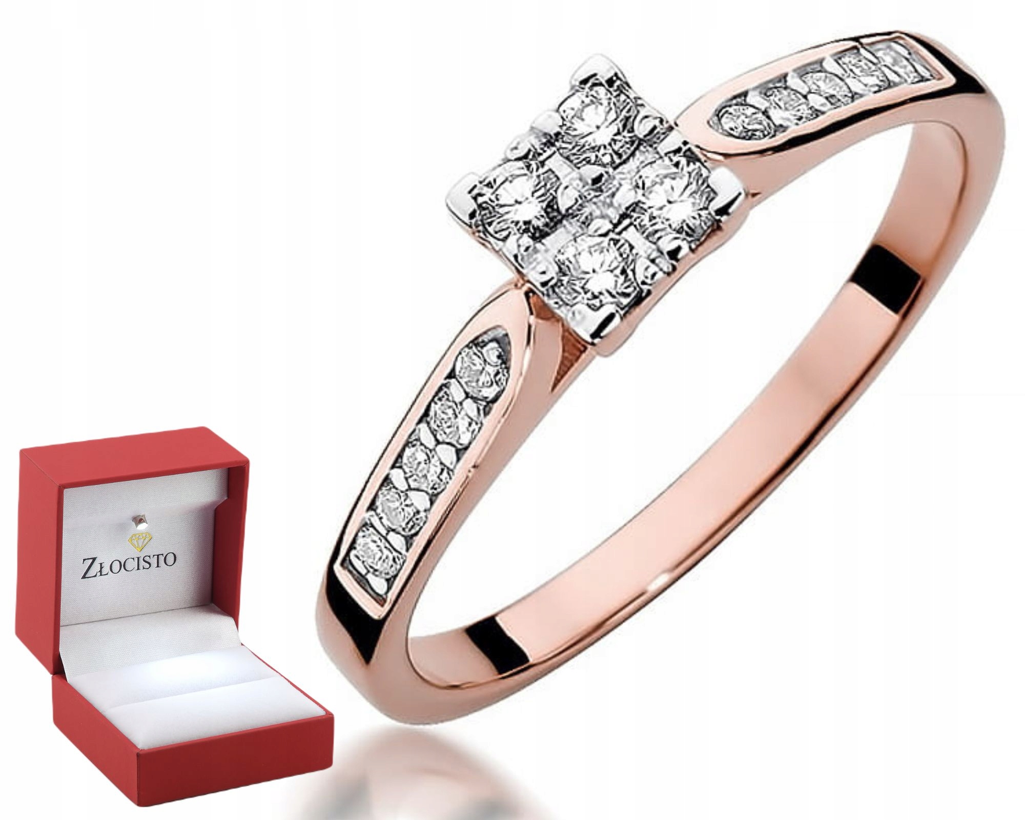 Růžové Zlato Prstýnek S Brilianty