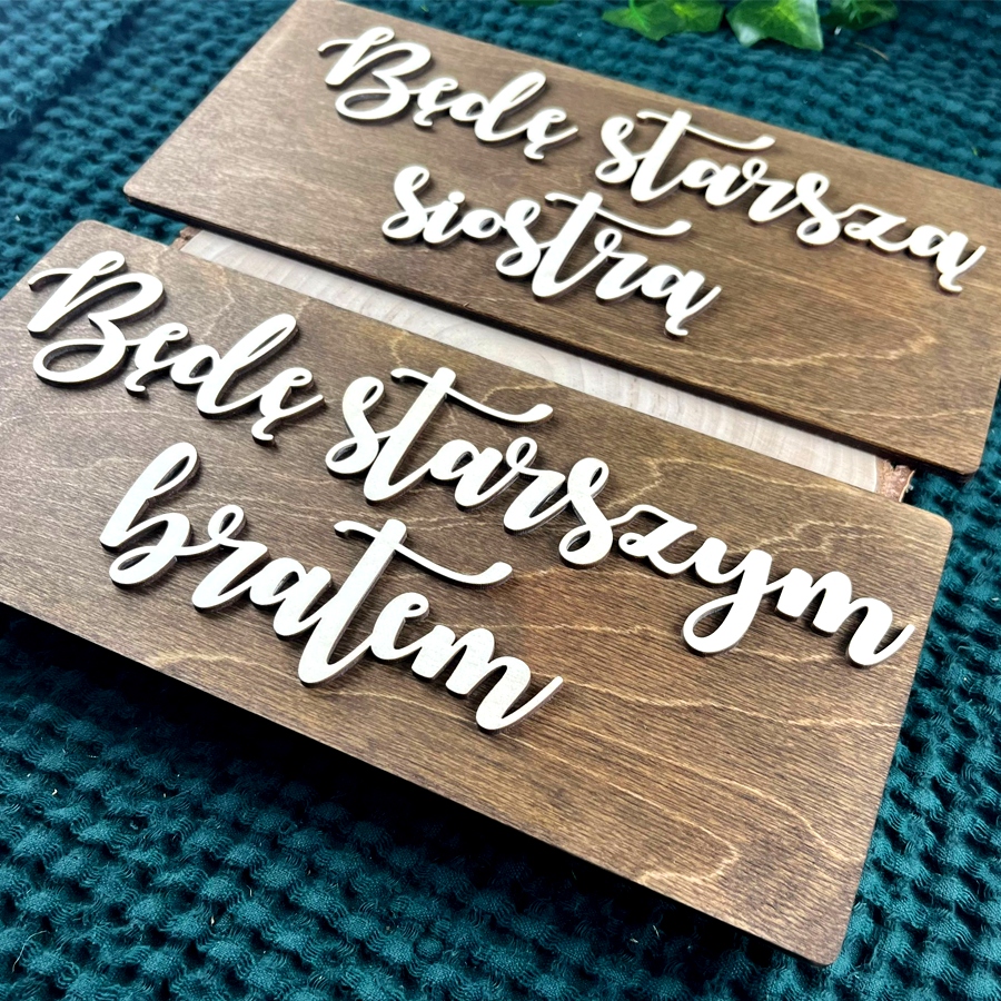 Tabliczki zestaw BĘDĘ STARSZĄ SIOSTRĄ / BRATEM Kod producenta 002