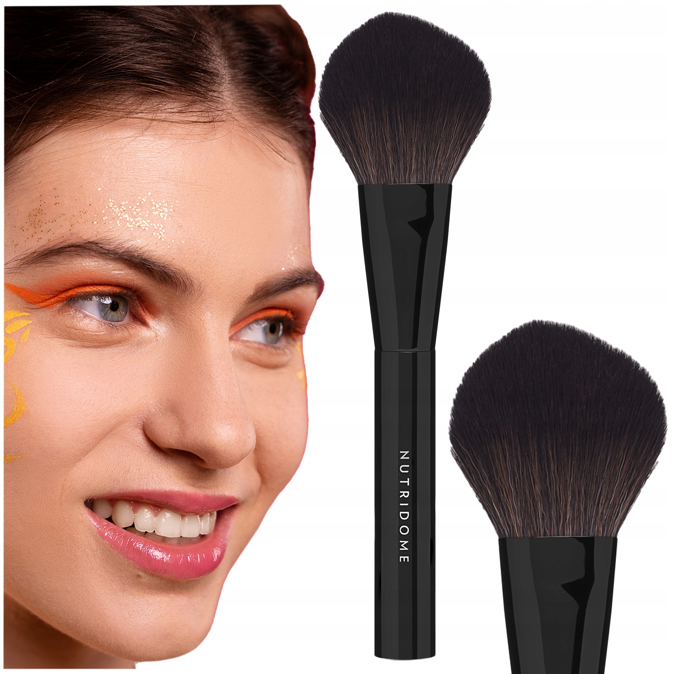 Štětec na Pudr sypký make-up měkký soft Syntetické Štětiny Nutridome