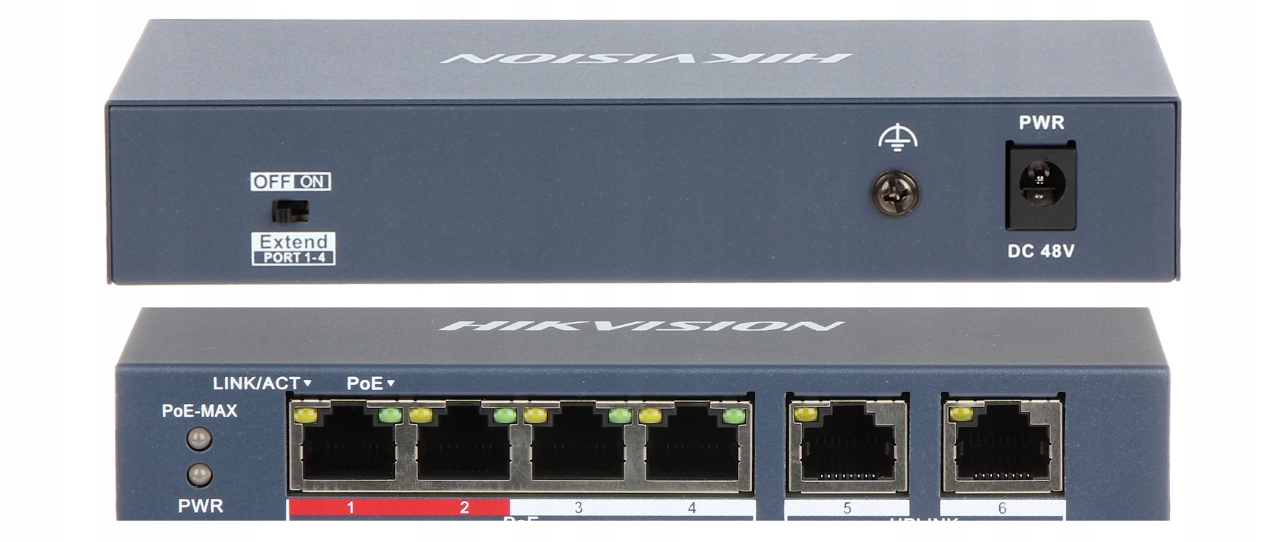 Switch PoE 6-portowy Hikvision DS-3E0106P-E/M