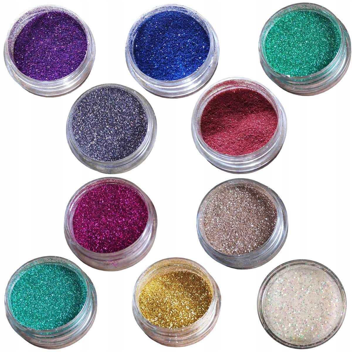 

Zestaw efektów pyłków brokatów mermaid holo 10szt.