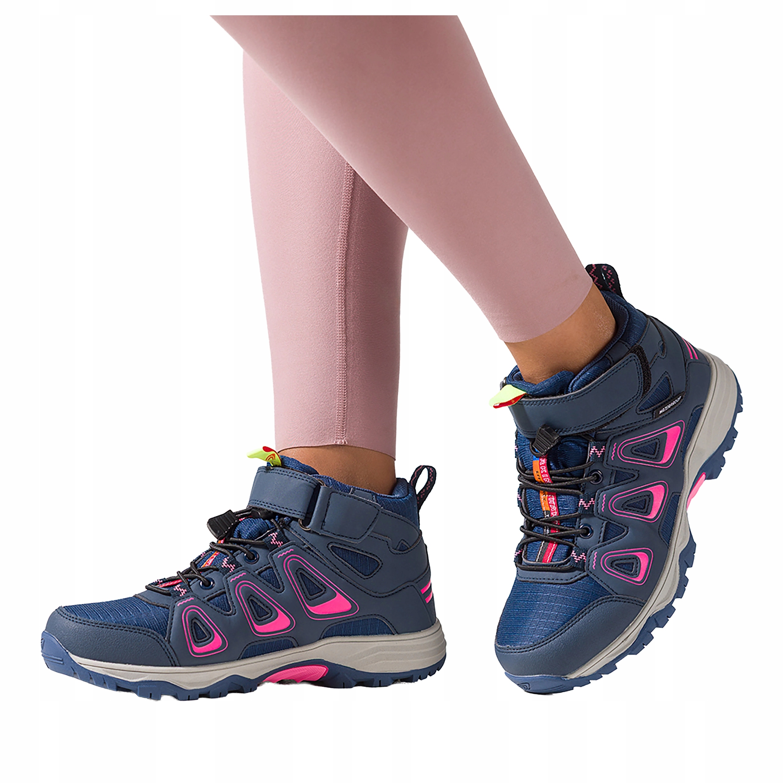 Trekové Boty Tmavě modré Dámské Regulovatelná Šňůrka Pásek Na Suchý Zip vel. 39