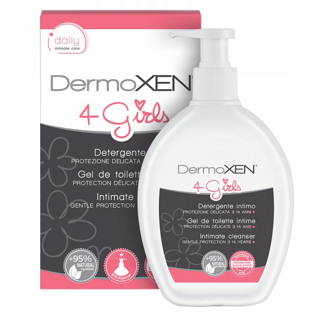 Tekutina na intímnu hygienu pre dievčatá - Dermoxen 4 Girls 200 ml