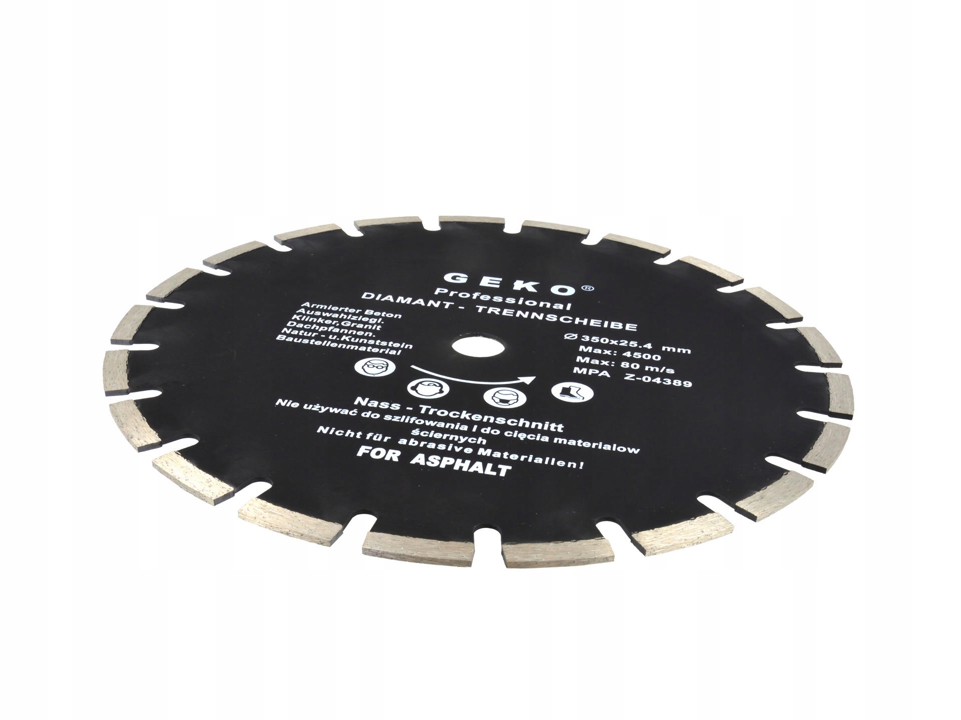 Diamantový kotouč pro řezání betonu 350 x 25,4 mm, asfalt Geko Profiesional