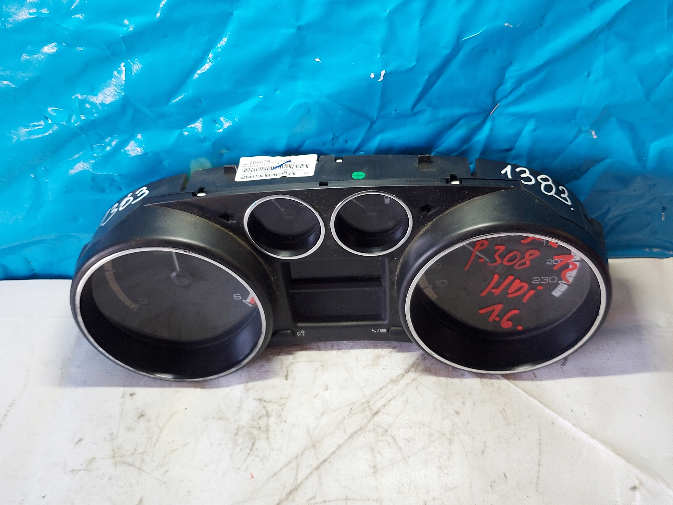 dials clock PEUGEOT 308 1.6 HDI 9666649080