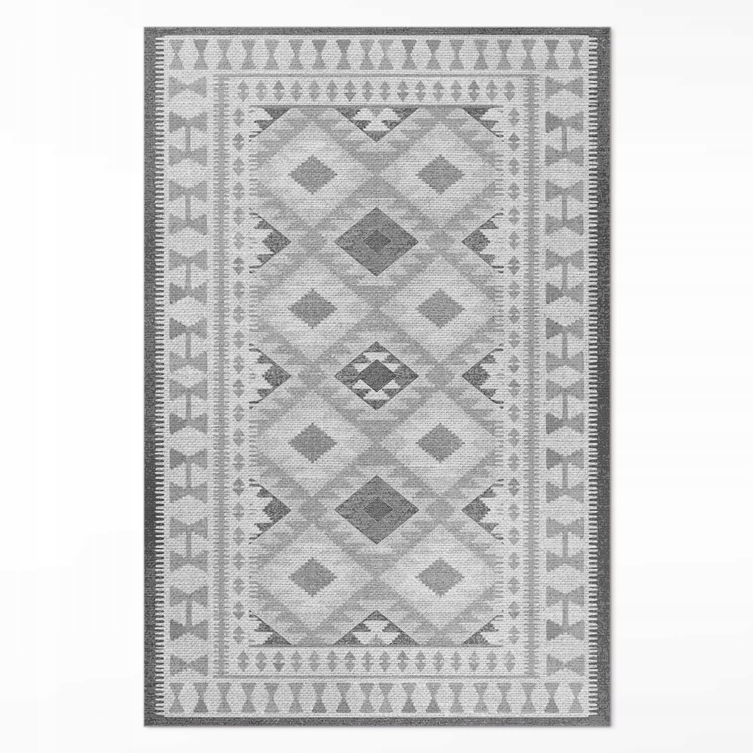 Stylový vinylový Koberec s S Potiskem Šedé kosočtverce, imitace tkaniny 100 x 150 cm