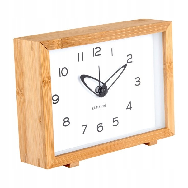 Budík, stojící hodiny, bílé hodiny do ložnice, na stůl, tiché Tipico