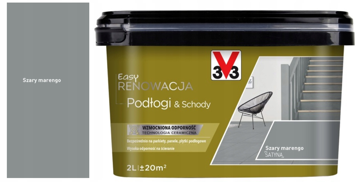 Barva V33 Podlahy a schody renovace Šedá Marengo saténová 2L