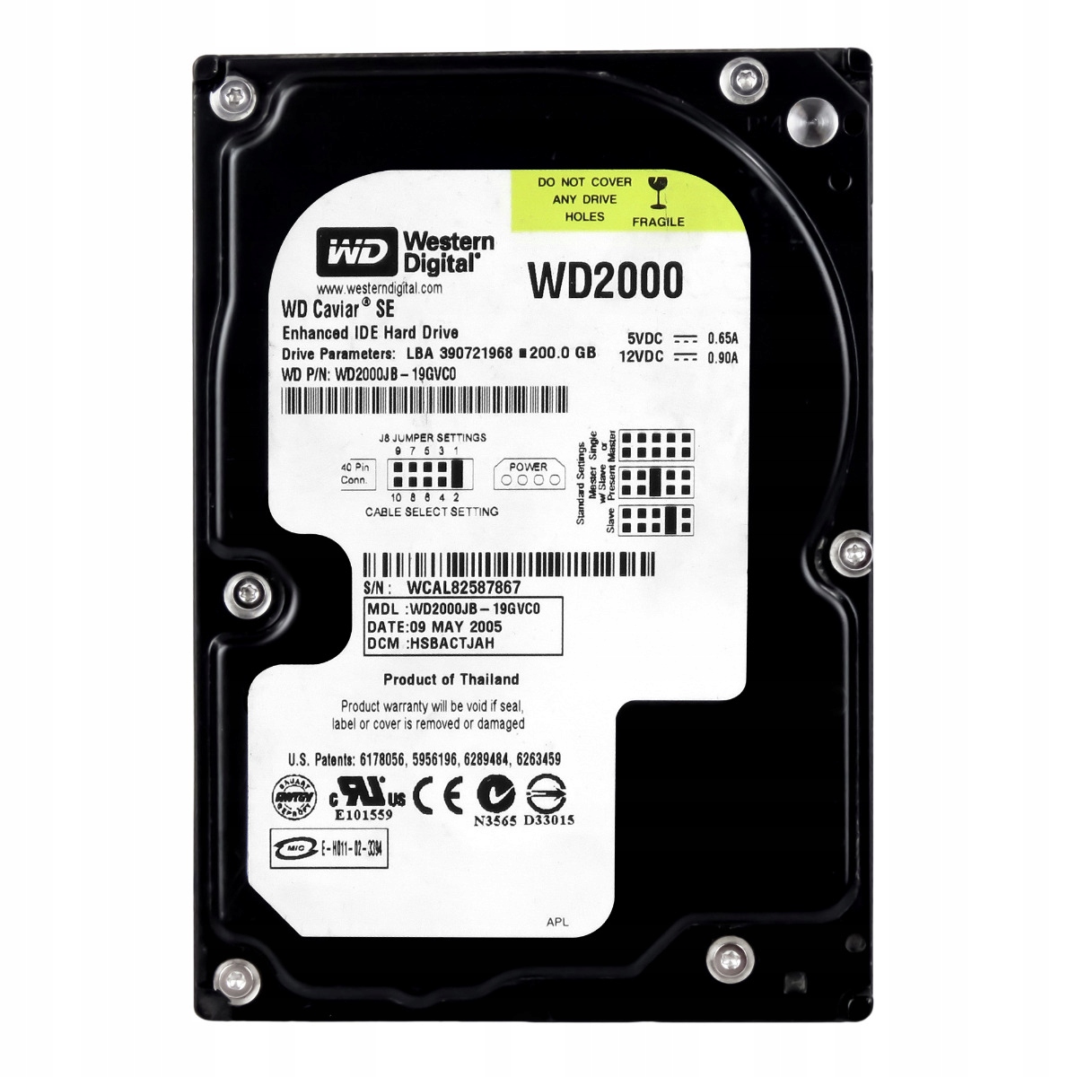 Wd Caviar Se 200GB Ata 7.2K 8MB 3.5'' WD2000JB