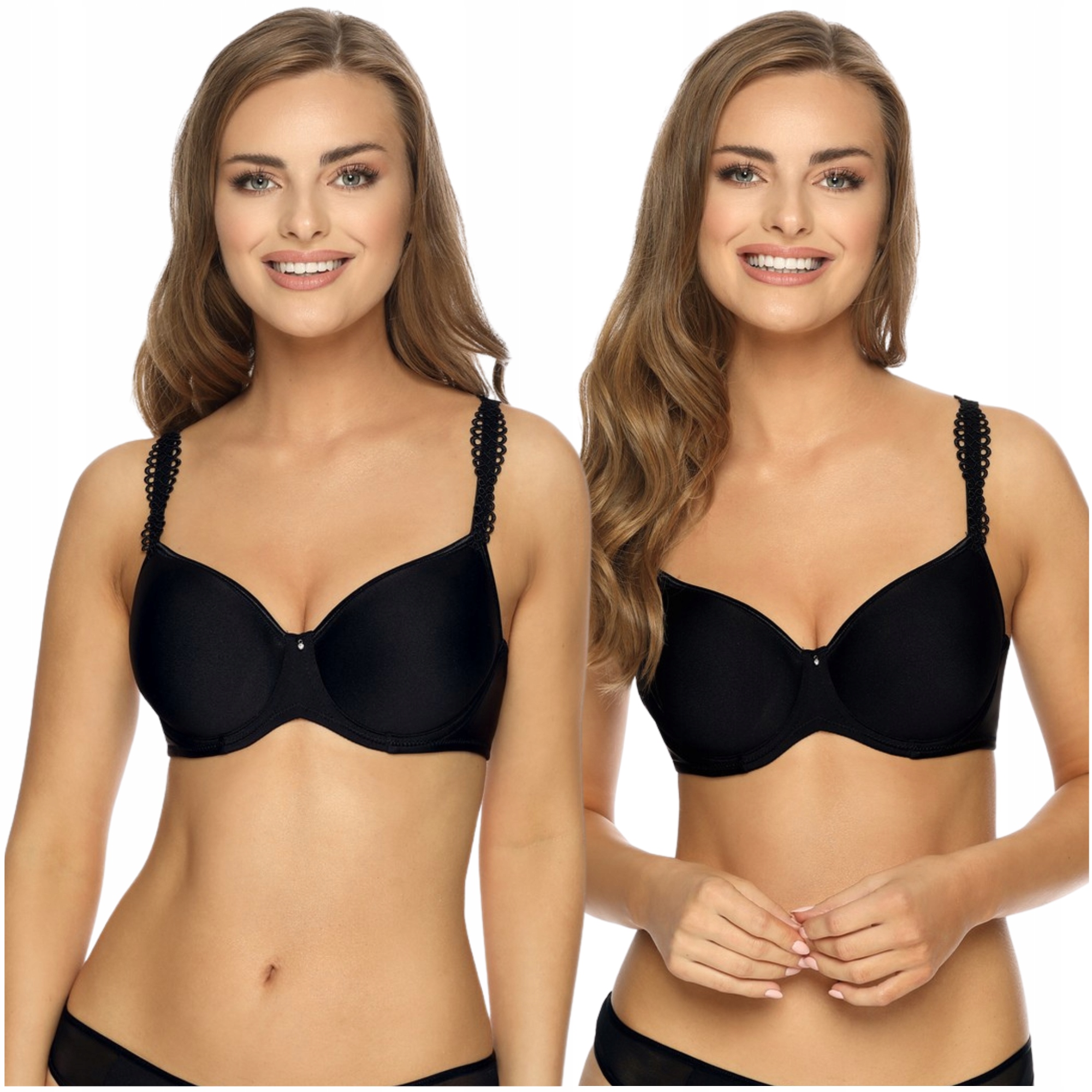 Podprsenka vyztužená, hladká, vycházková, černá, pohodlná Viania Sally 80F