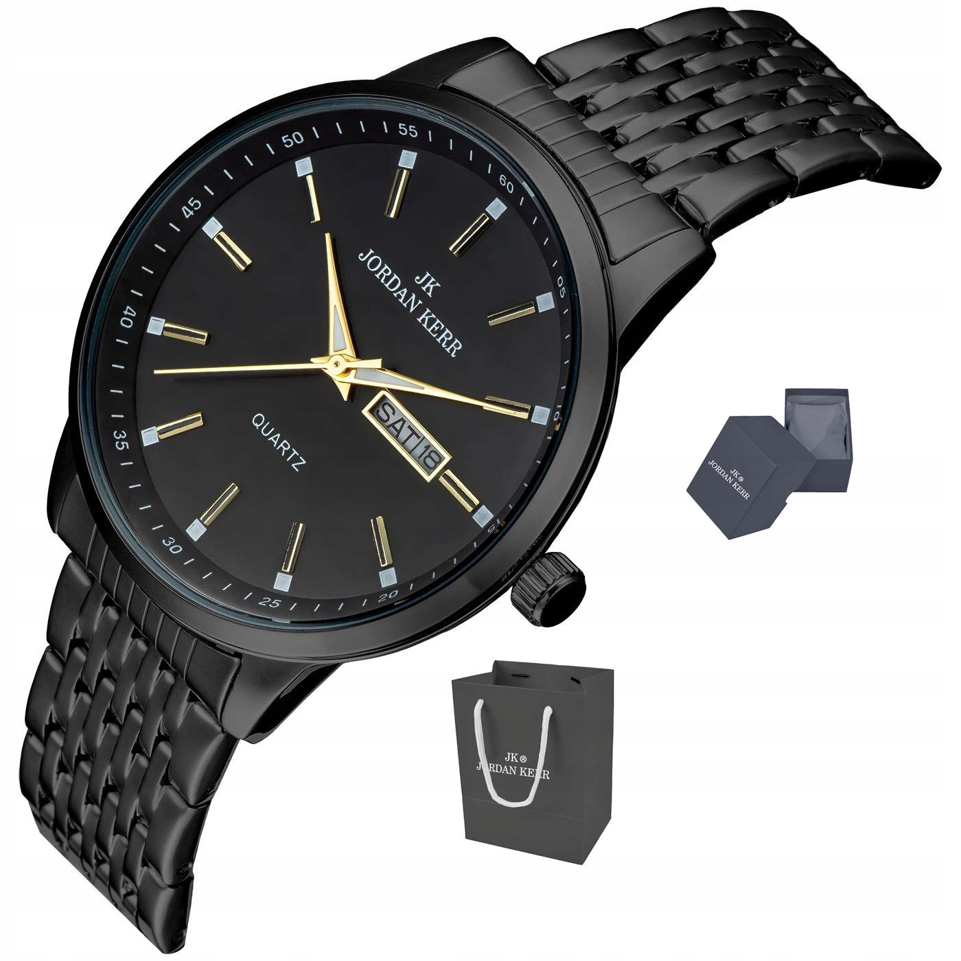 Pánské Klasické Černé Hodinky Jordan Kerr S Datumovkou L1068 Ipb Ctzi 42