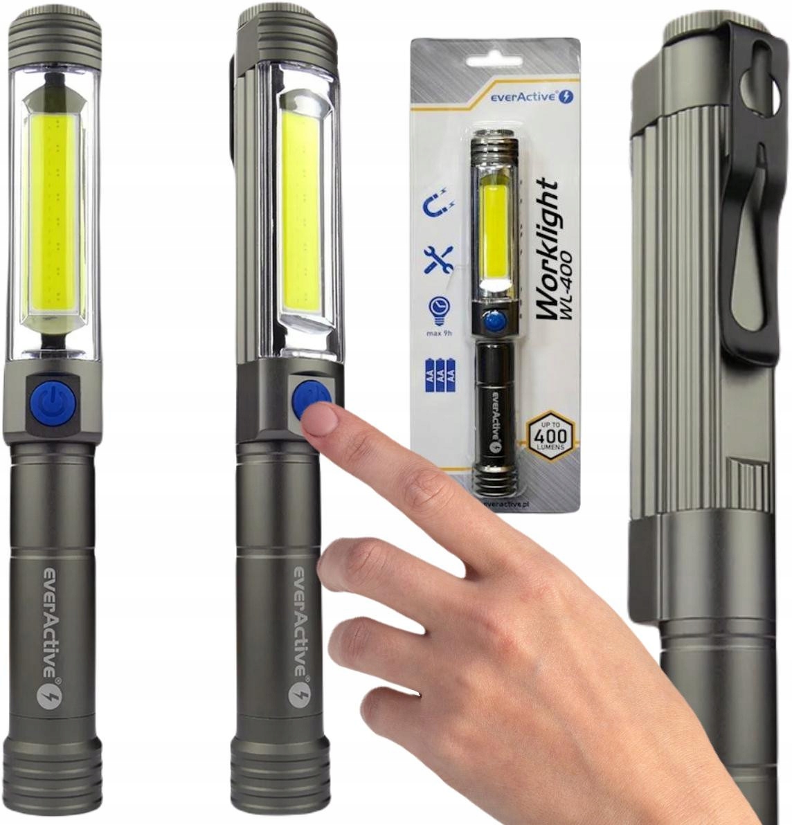 Latarka warsztatowa inspekcyjna Cob Led everActive WL-400 5W 400 lumenów