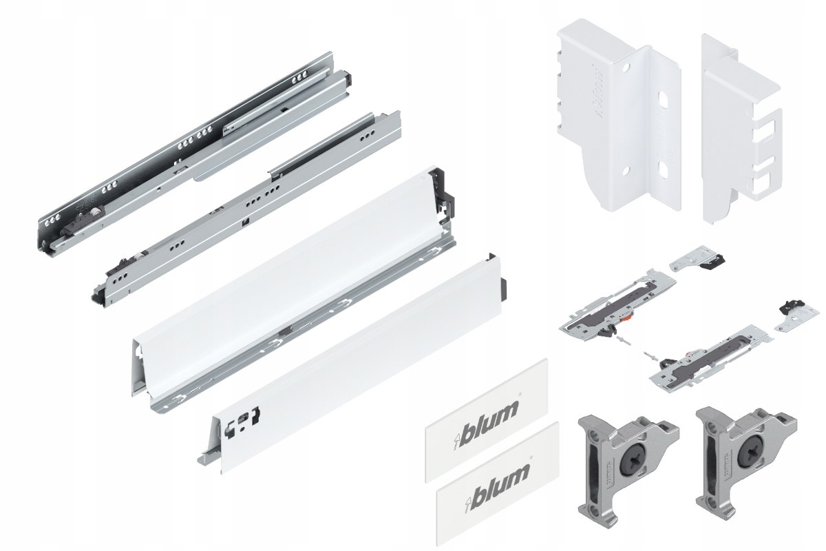 Blum Šuplík 450 Zásuvka nízká Tip-On M bílá