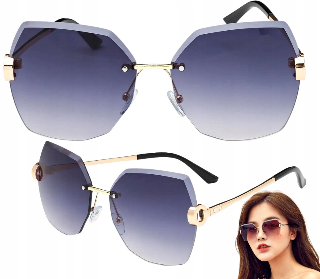 

Damskie bezramkowe Okulary przeciwsłoneczn Pilotki