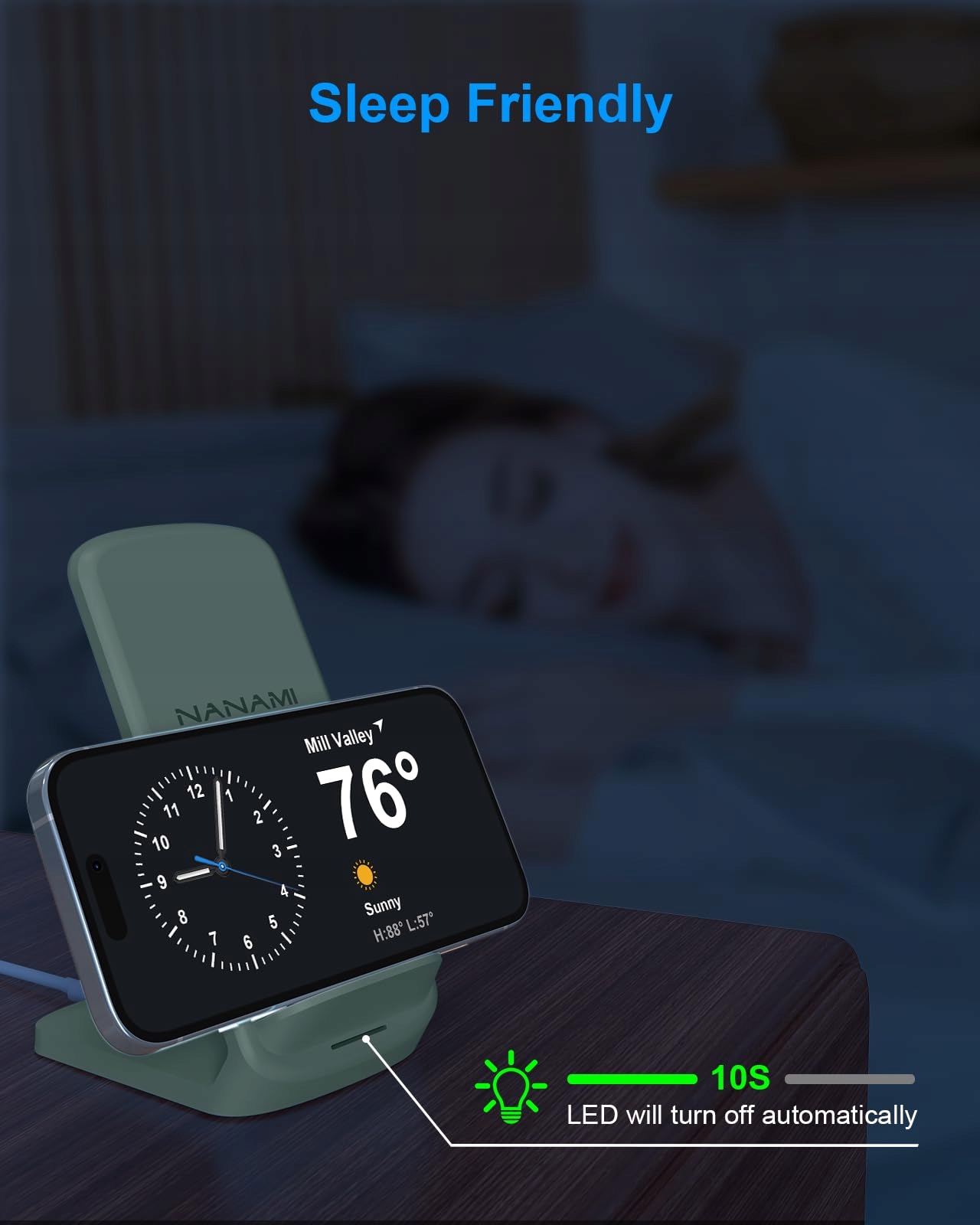 NANAMI Szybka Ładowarka Bezprzewodowa 10W Samsung iPhone Google LG — miniatura 5