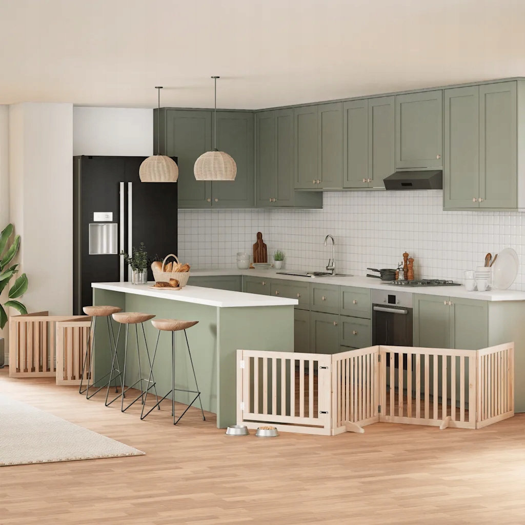 Zábrana pro psy s dvířky skládací 12 panelů 960 cm topol Hnědá 3155668