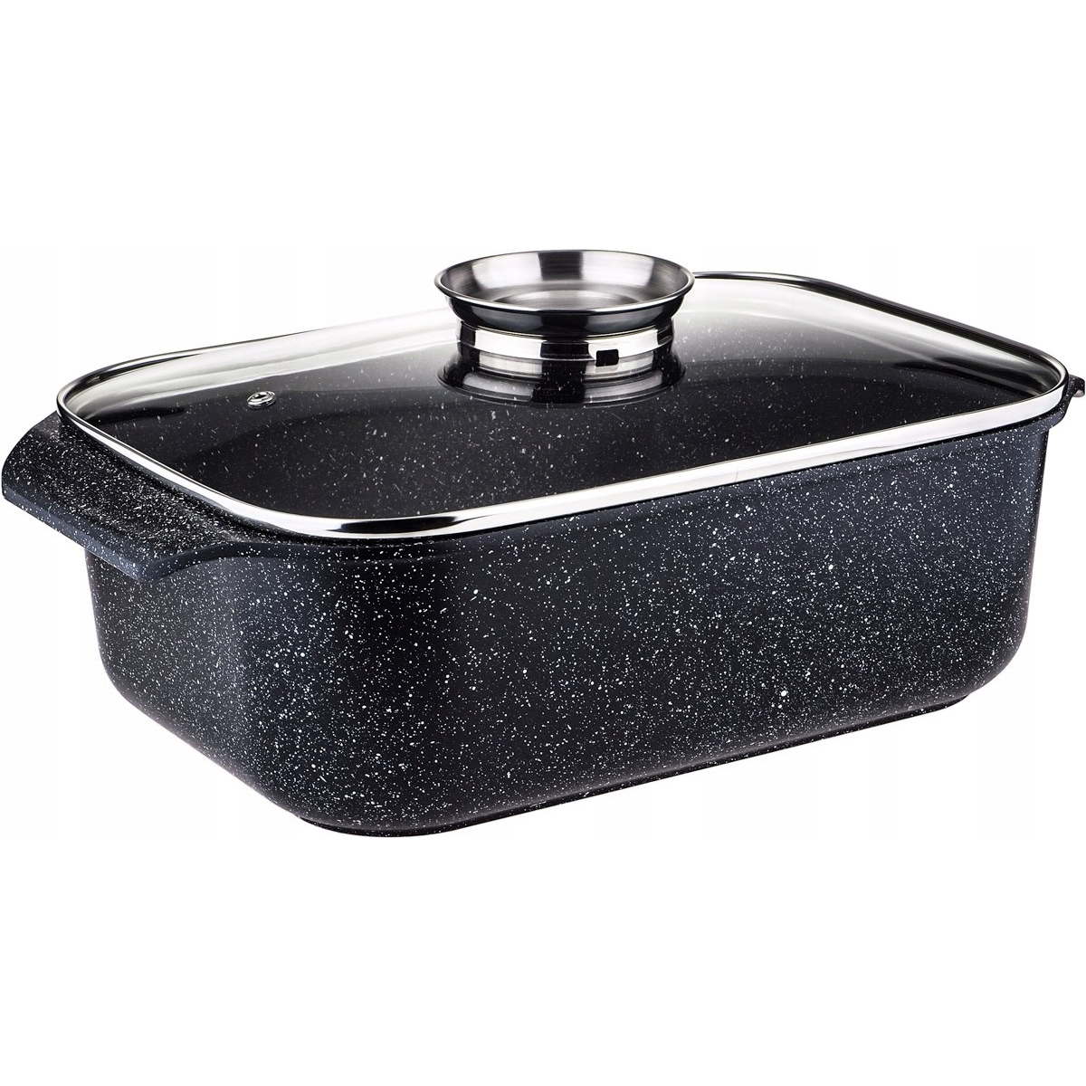 DUŻA BRYTFANNA GĘSIARKA MARMURKOWA CERAMICZNA GARNEK CIĘŻKA NON-STICK AROMA Marka Edel-Hoff