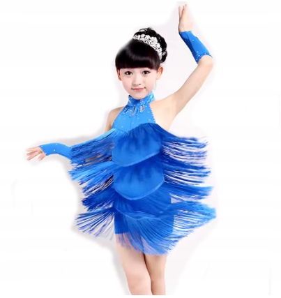 Sukienka Do Tańca 158 Dziecięca Dziewczęca Niebieska Latino 1934