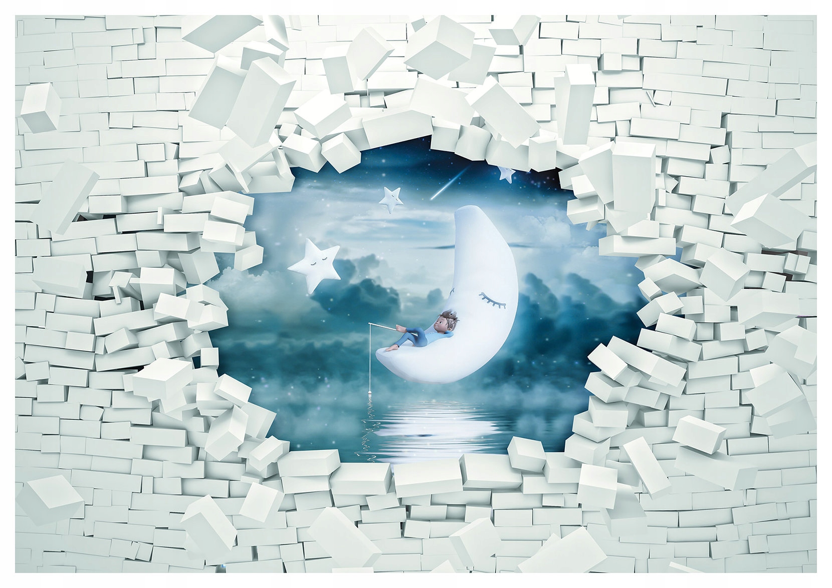 Fototapeta flizelina Noční rybaření spánek dítěte fantazie 312x219 lepidlo