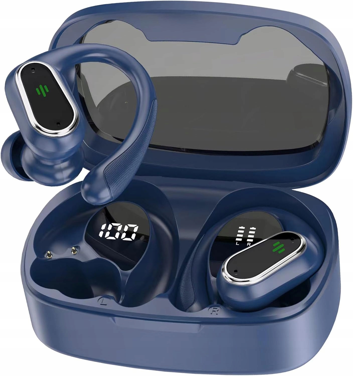 Bezdrátová Led sluchátka Bluetooth do uší s redukcí šumu a mikrofonem