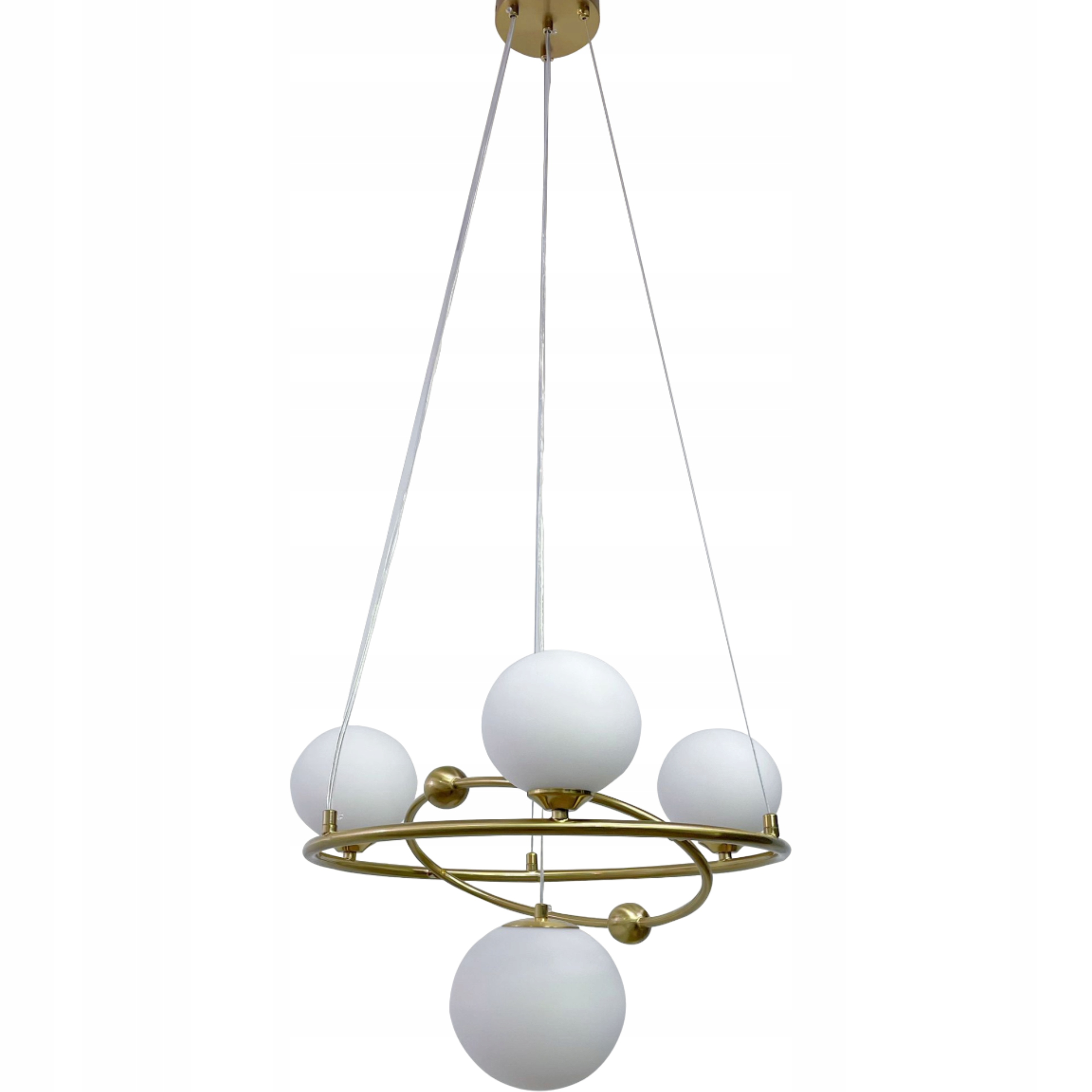 Závěsná Stropní Lampa Lustr Kule zlatá Moderní Led mléčná