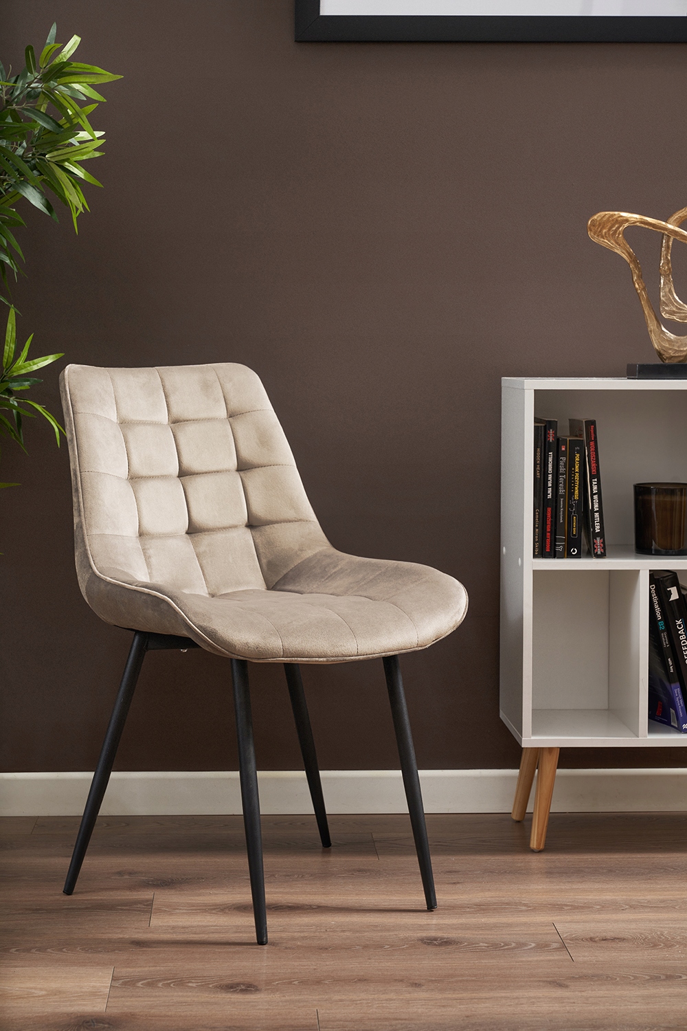 KRZESŁO tapicerowane pikowane salonu jadalni WELUR Marka Jumi